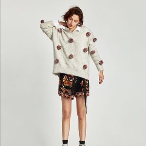Zara Pom Pom oversized sweater size small